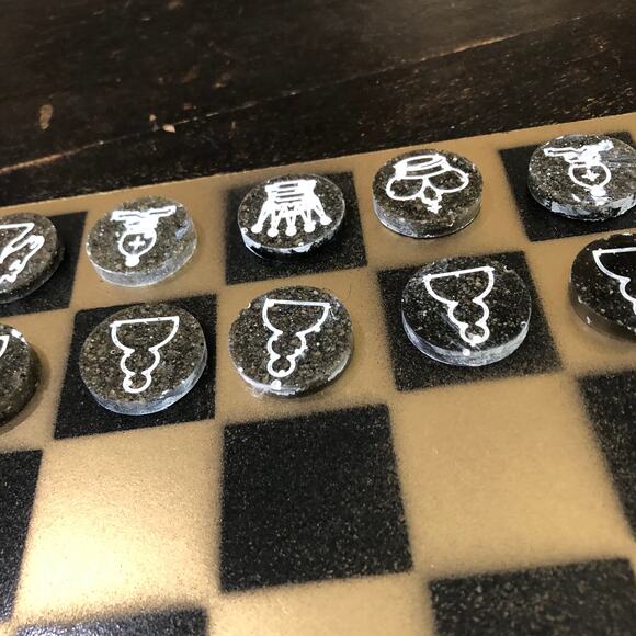 Painted Chess Set - Gold & Black - Picture 2 of 8